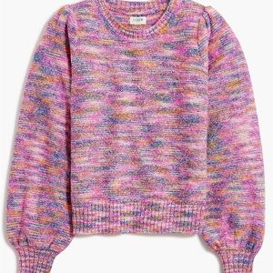 J crew Space dyed puff sleeve sweater